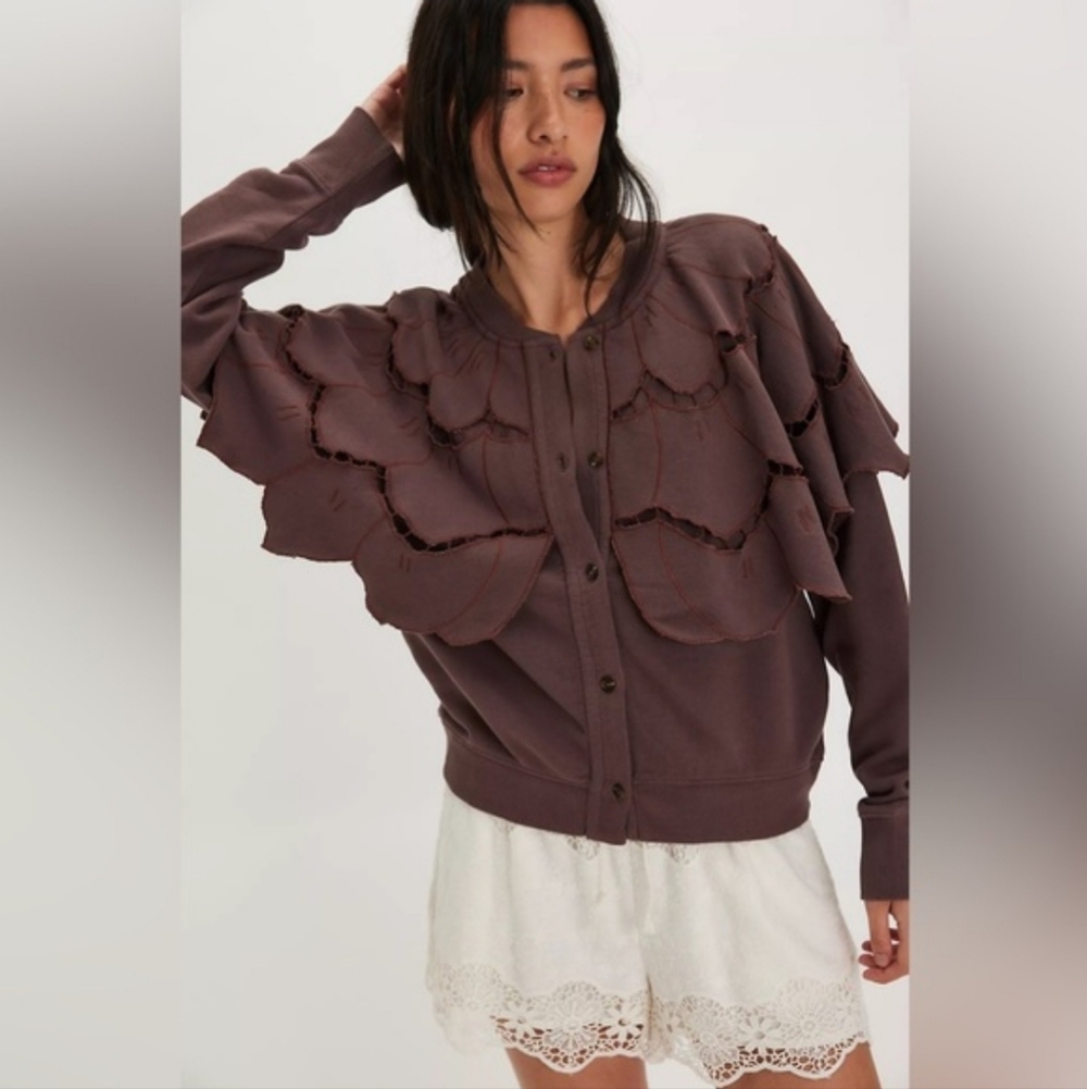 Free People Flutter Cape Blouse